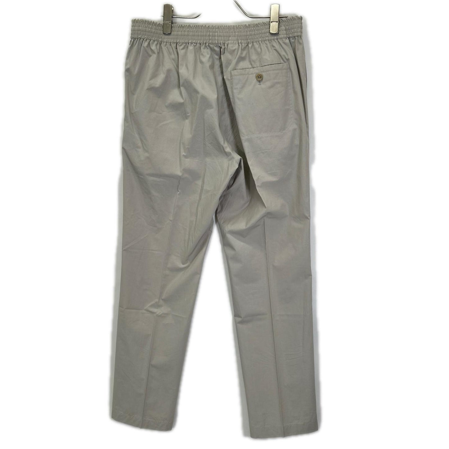 HERMES エルメス 01-5409 ライトグレー イージー ボタンフライ センタープレス スラックス ボトムス