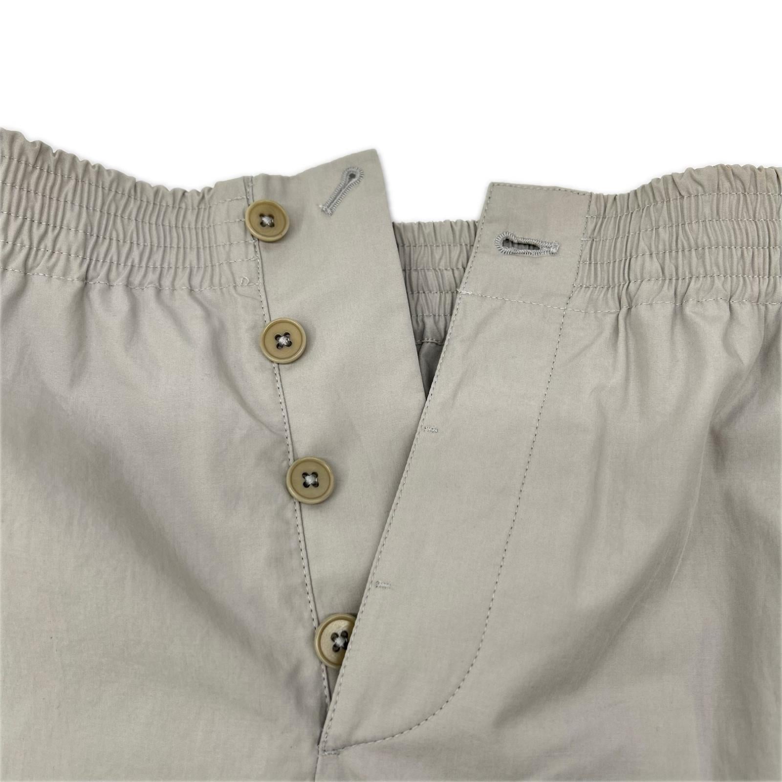HERMES エルメス 01-5409 ライトグレー イージー ボタンフライ センタープレス スラックス ボトムス