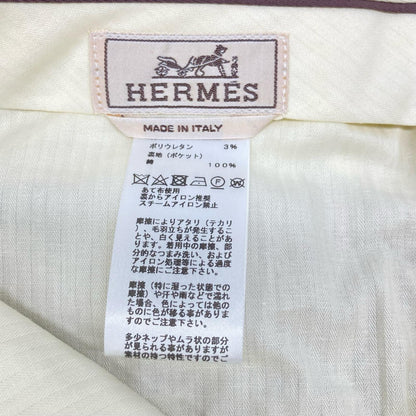 HERMES エルメス 01-5412 ベージュ コットンポリ スラックス ボトムス