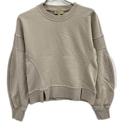 BURBERRY バーバリー 4056178b グレージュ コットン クルーネック リブデザイン スウェット トップス