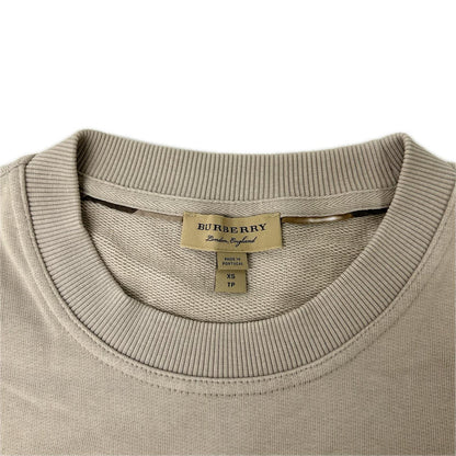 BURBERRY バーバリー 4056178b グレージュ コットン クルーネック リブデザイン スウェット トップス