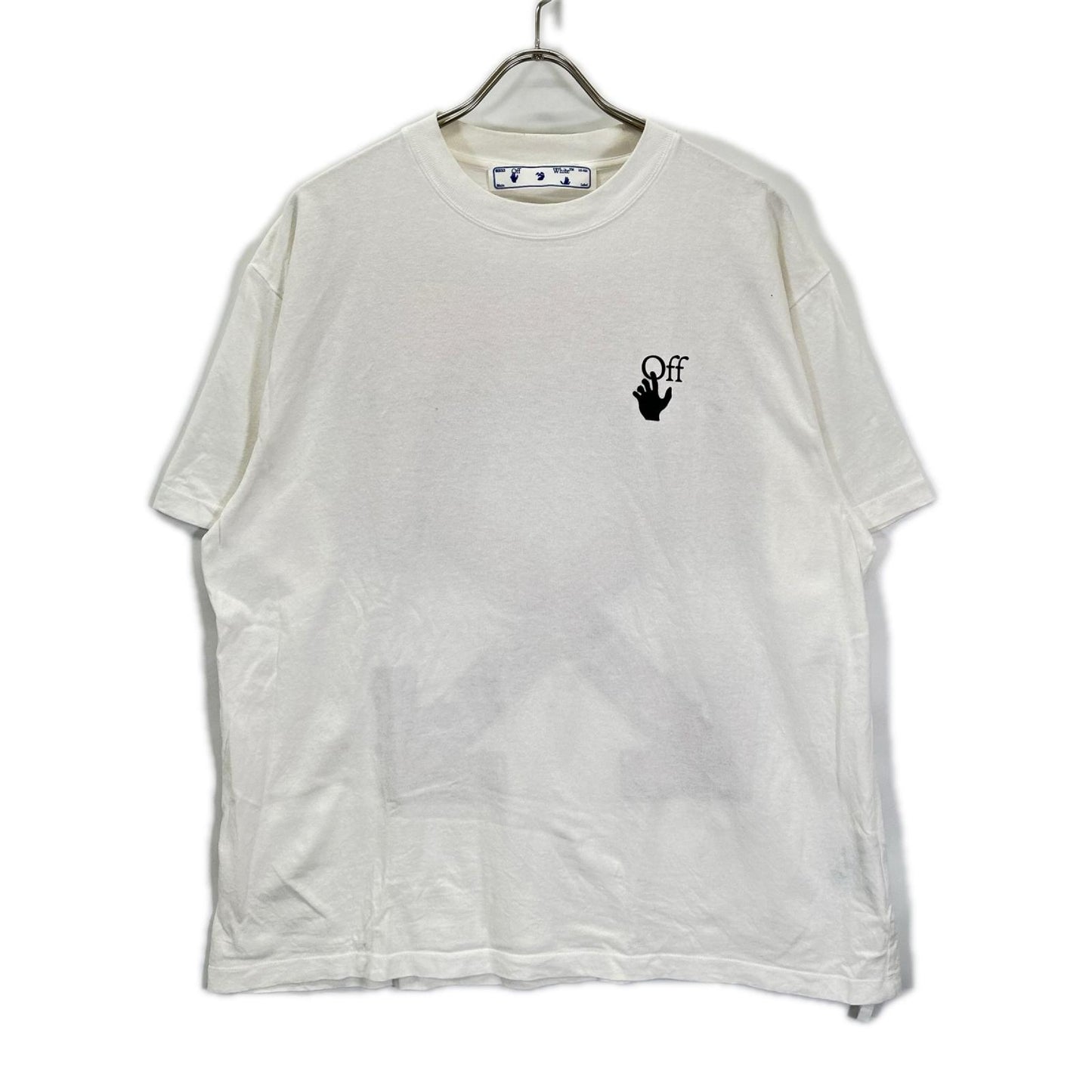 OFF-WHITE オフホワイト OMMA038R21JER002 ホワイト マーカーバックアローロゴプリント Tシャツ トップス