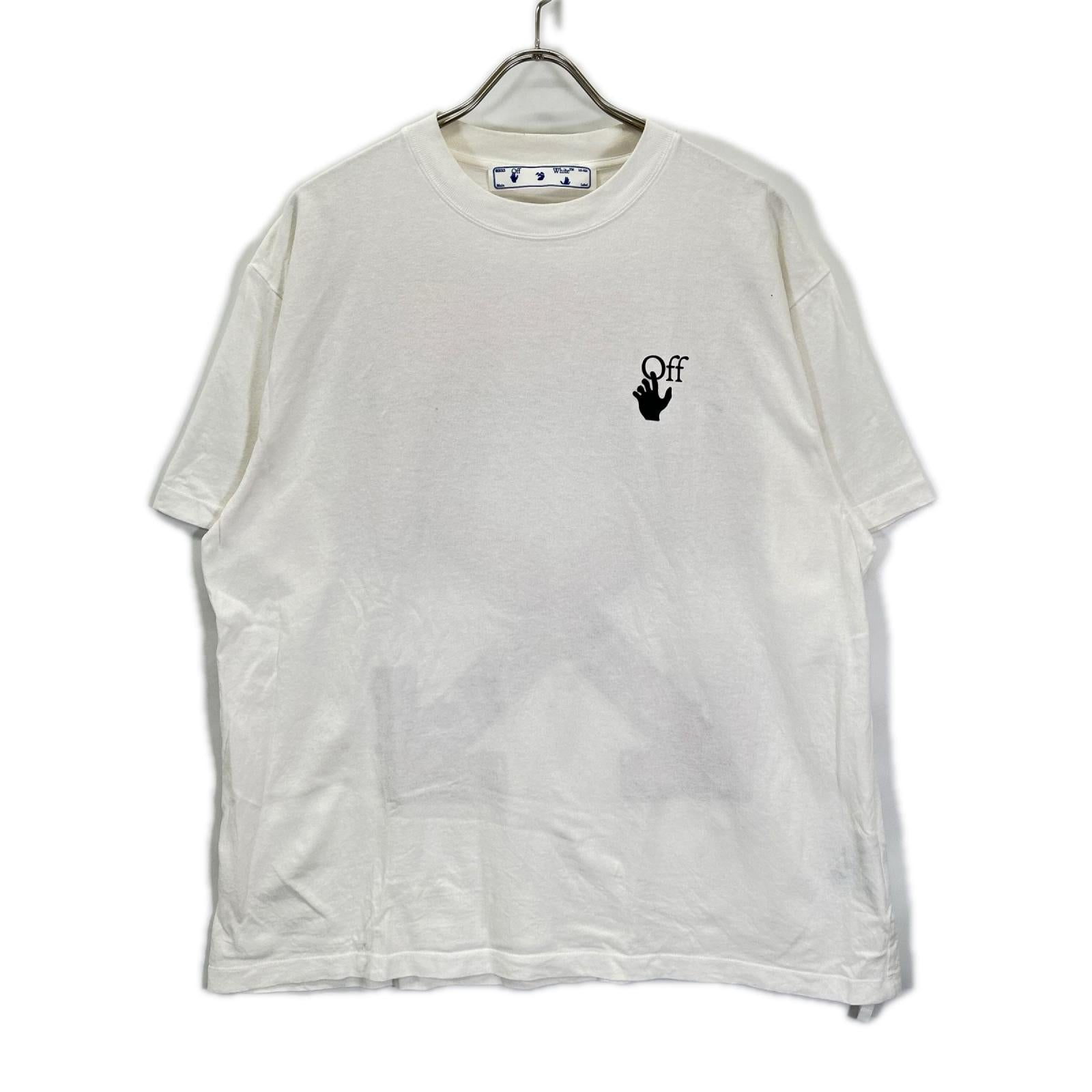 OFF-WHITE オフホワイト OMMA038R21JER002 ホワイト マーカーバックアローロゴプリント Tシャツ トップス