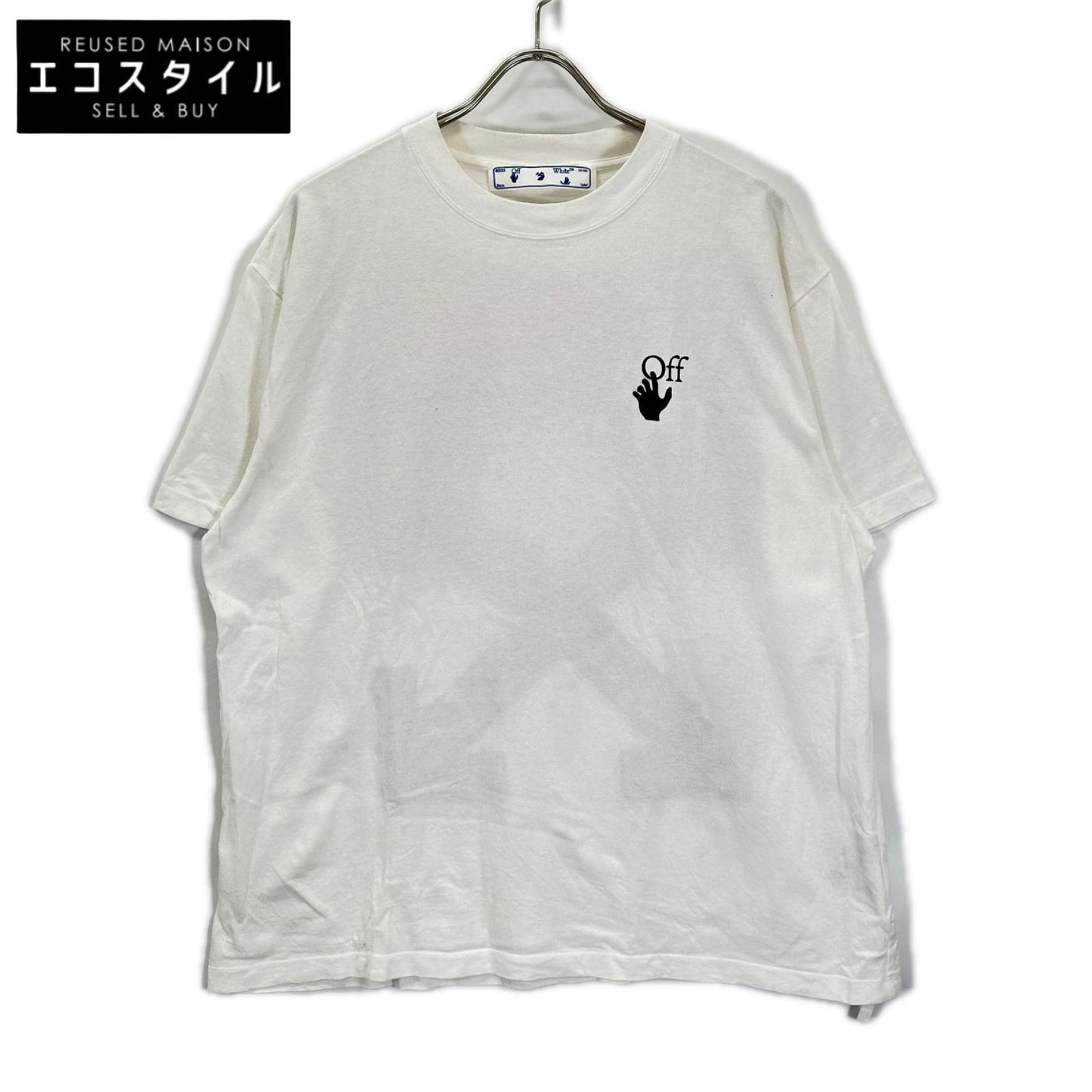 OFF-WHITE オフホワイト OMMA038R21JER002 ホワイト マーカーバックアローロゴプリント Tシャツ トップス