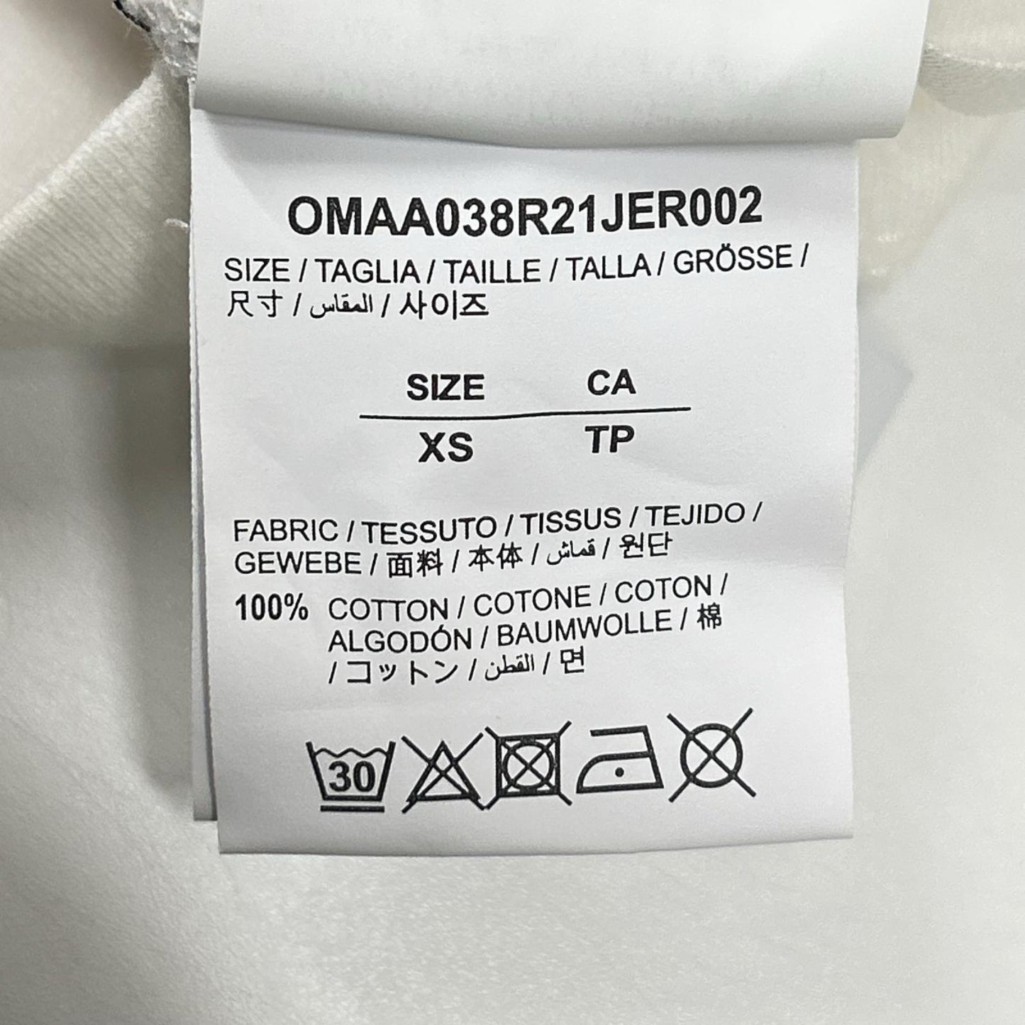 OFF-WHITE オフホワイト OMMA038R21JER002 ホワイト マーカーバックアローロゴプリント Tシャツ トップス
