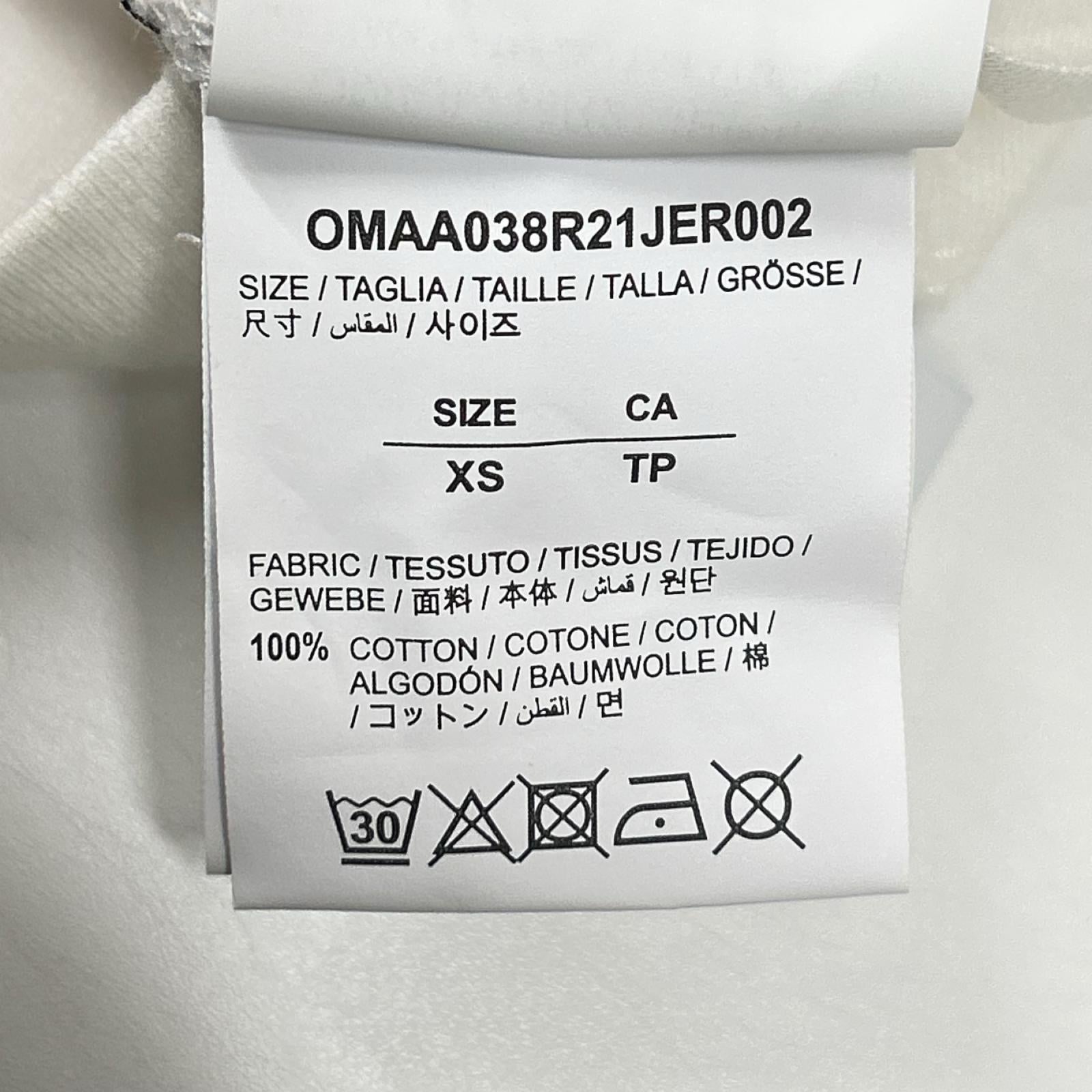OFF-WHITE オフホワイト OMMA038R21JER002 ホワイト マーカーバックアローロゴプリント Tシャツ トップス