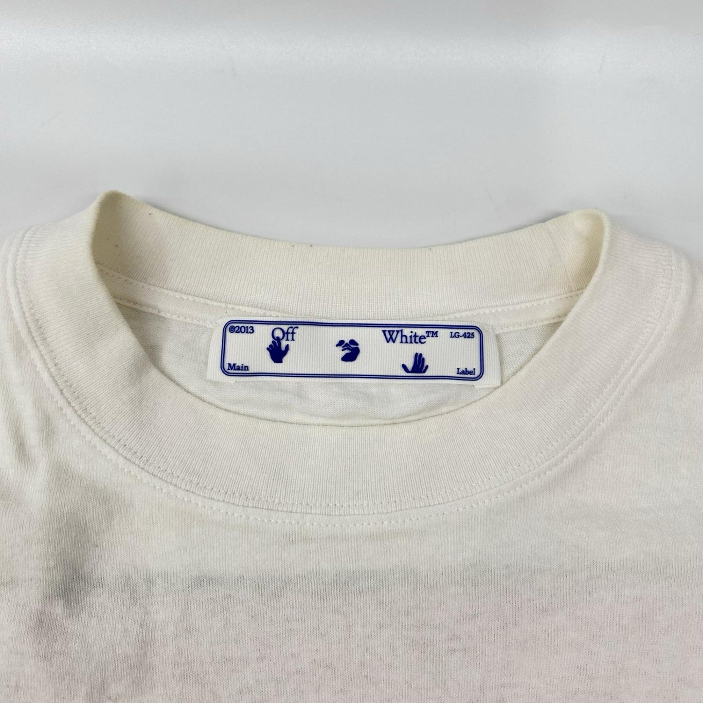 OFF-WHITE オフホワイト OMMA038R21JER002 ホワイト マーカーバックアローロゴプリント Tシャツ トップス