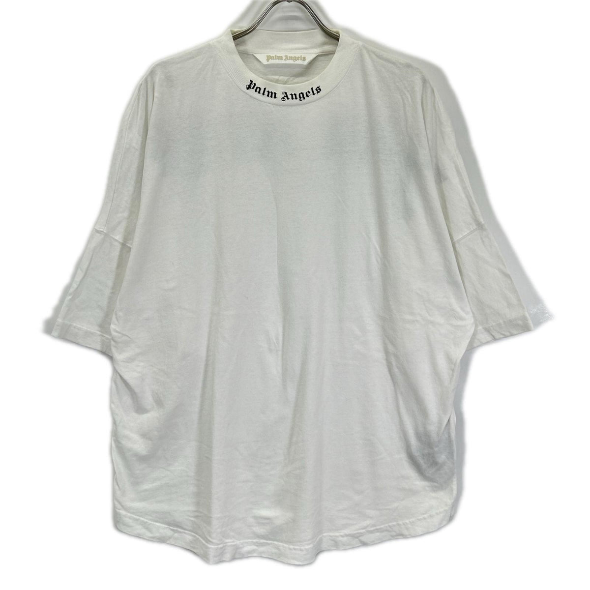 Palm Angels パームエンジェルス PWAA023C99JER001 22SS ホワイト ロゴプリント ハイネック Tシャツ トップス