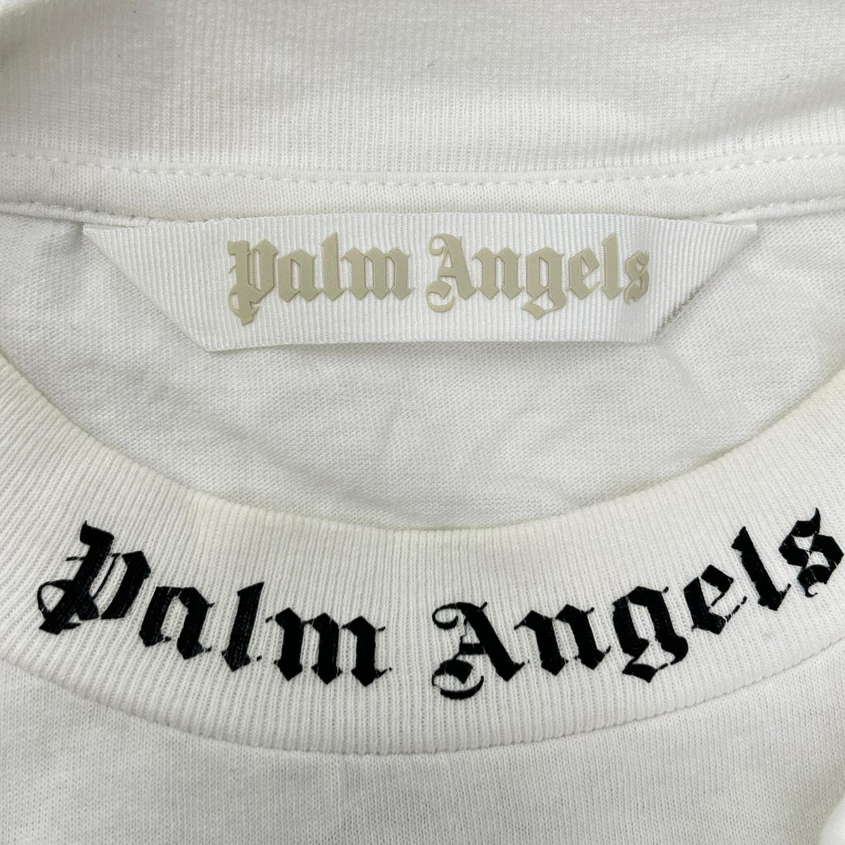 Palm Angels パームエンジェルス PWAA023C99JER001 22SS ホワイト ロゴプリント ハイネック Tシャツ トップス
