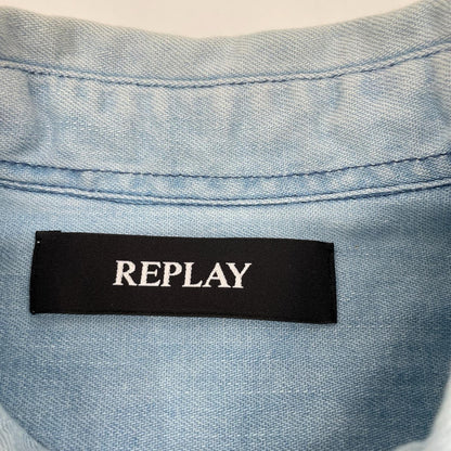 Replay リプレイ M4061.000 ライトブルー デニム 半袖 シャツ トップス