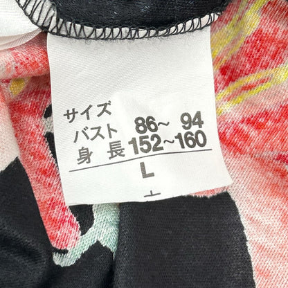 LEONARD レオナール 0339113 ブラック フラワープリント コットン カーディガン トップス