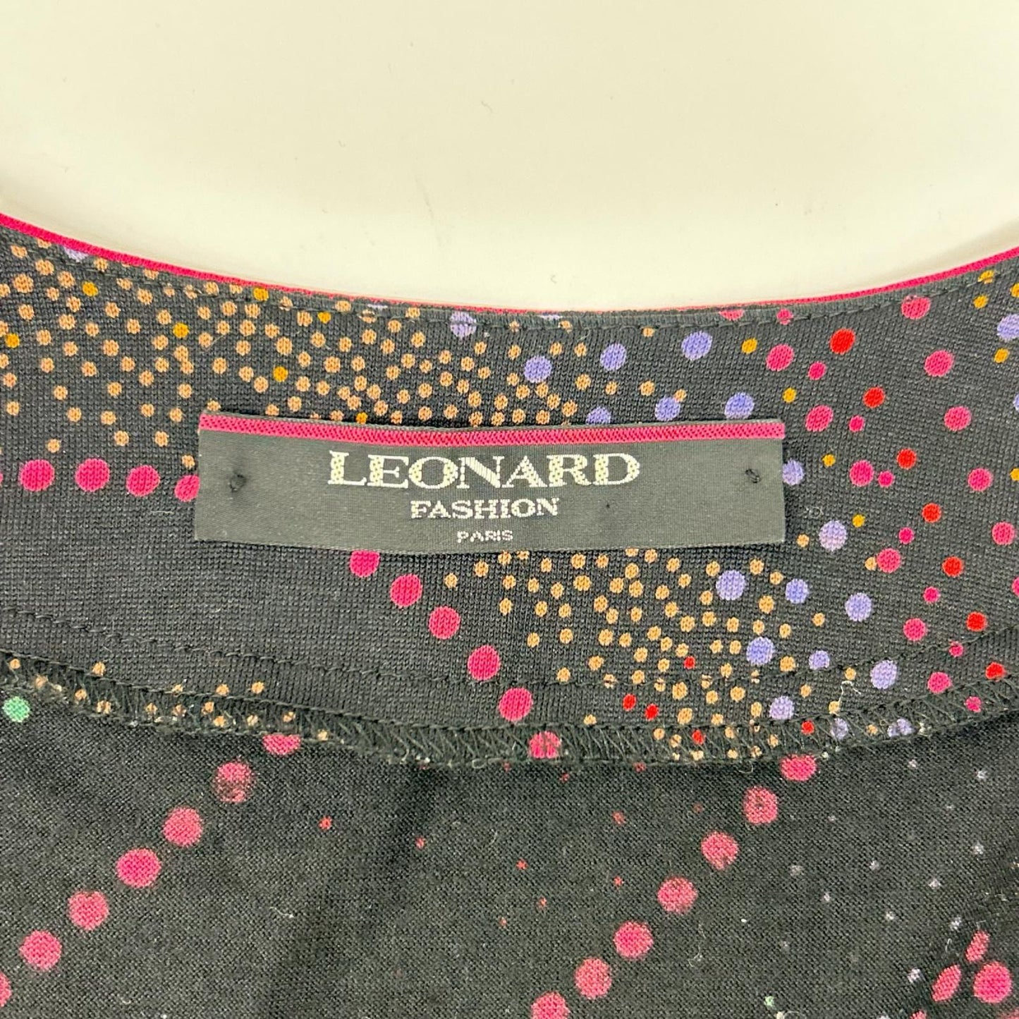 LEONARD レオナール 0349128 ブラック 総柄 ウール×シルク カーディガン トップス