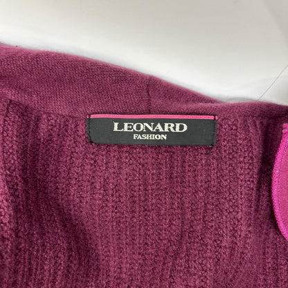 LEONARD レオナール 0347583 パープル カシミヤ カーディガン トップス