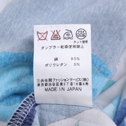 LEONARDSPORT レオナールスポーツ 0568304 ホワイト×ブルー フラワープリント コットン モックネック カットソー トップス