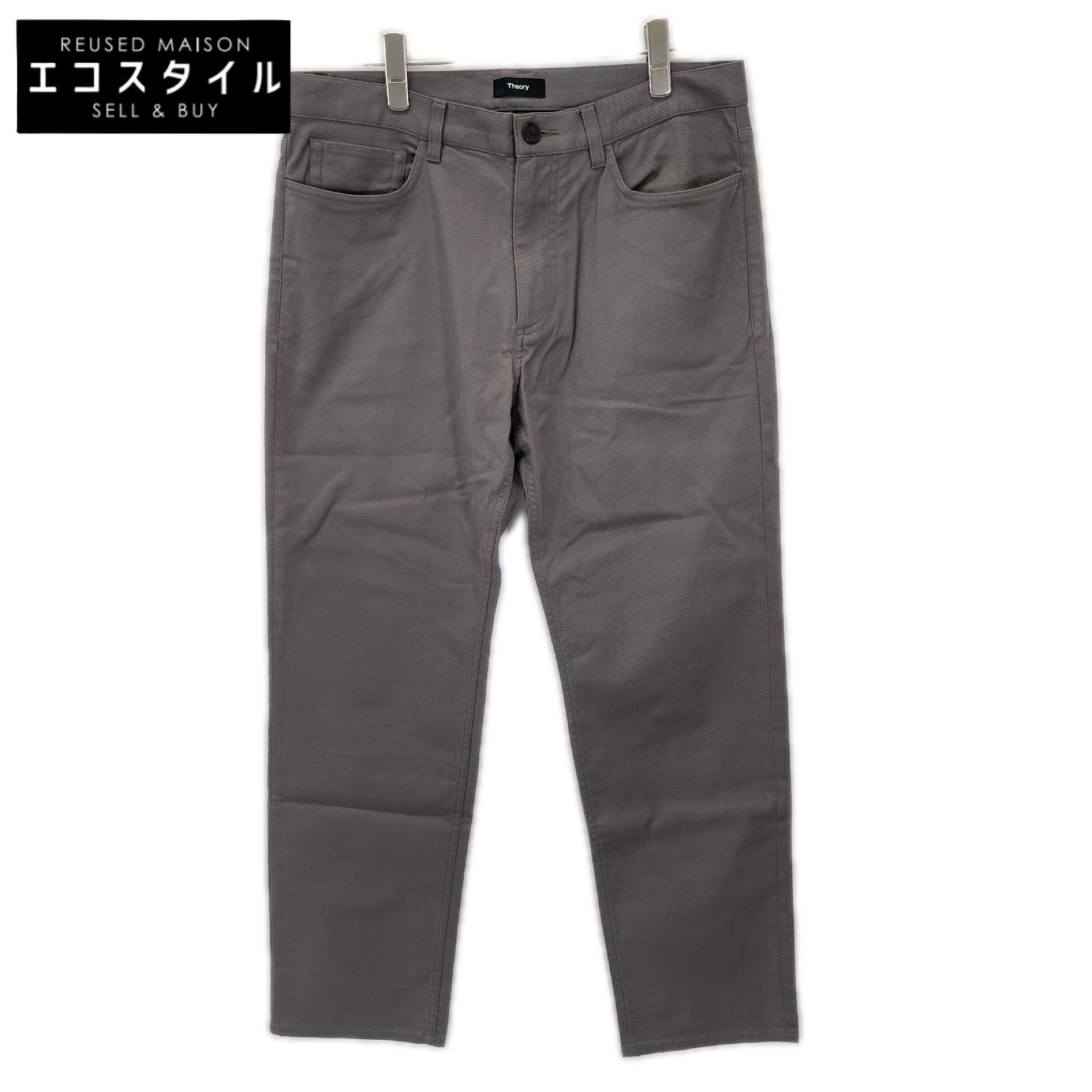 Theory セオリー 25年製 グレー コットン ストレートパンツ ボトムス