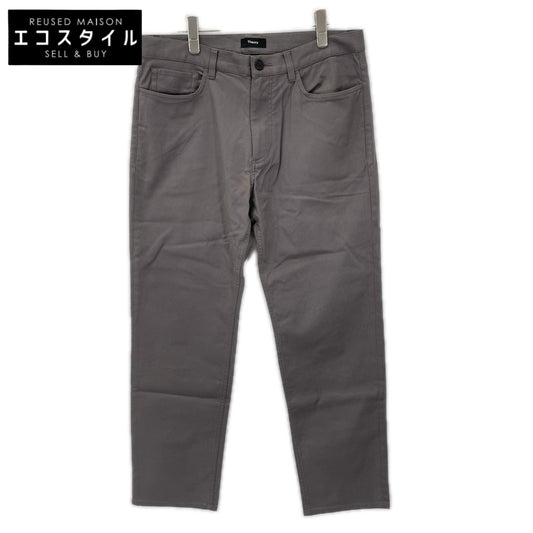 Theory セオリー 25年製 グレー コットン ストレートパンツ ボトムス