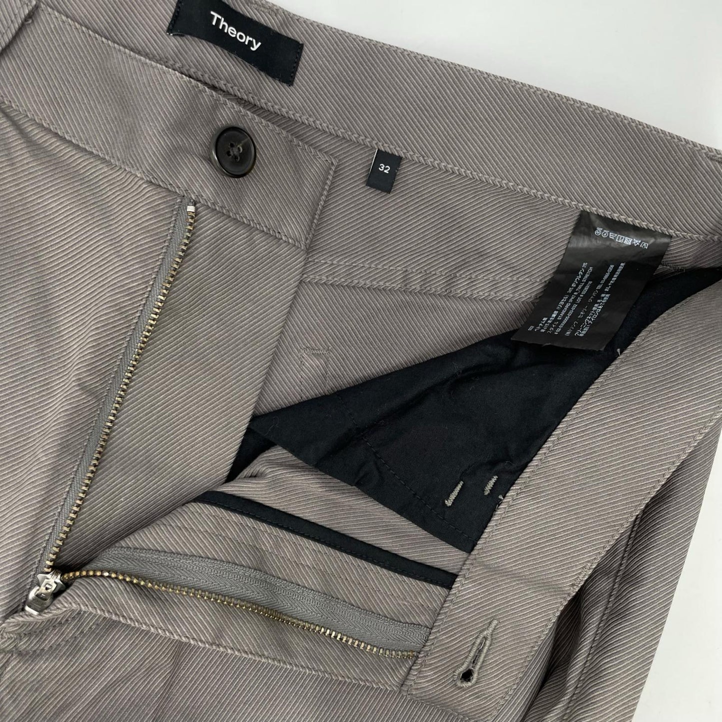 Theory セオリー 25年製 グレー コットン ストレートパンツ ボトムス