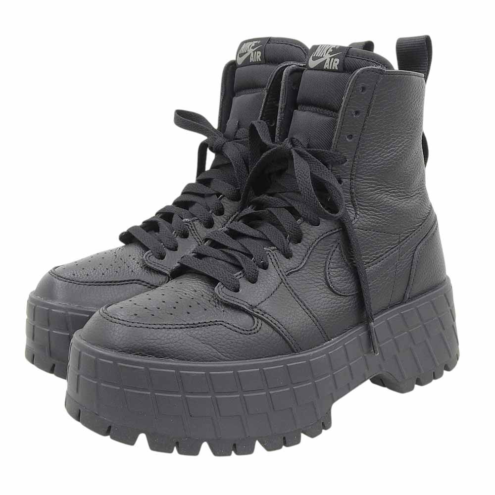 NIKE ナイキ 美品 エア ジョーダン 1 ブルックリン レザー スニーカーブーツ シューズ レディース 黒 ブラック 25cm FJ5737-001 シューズ