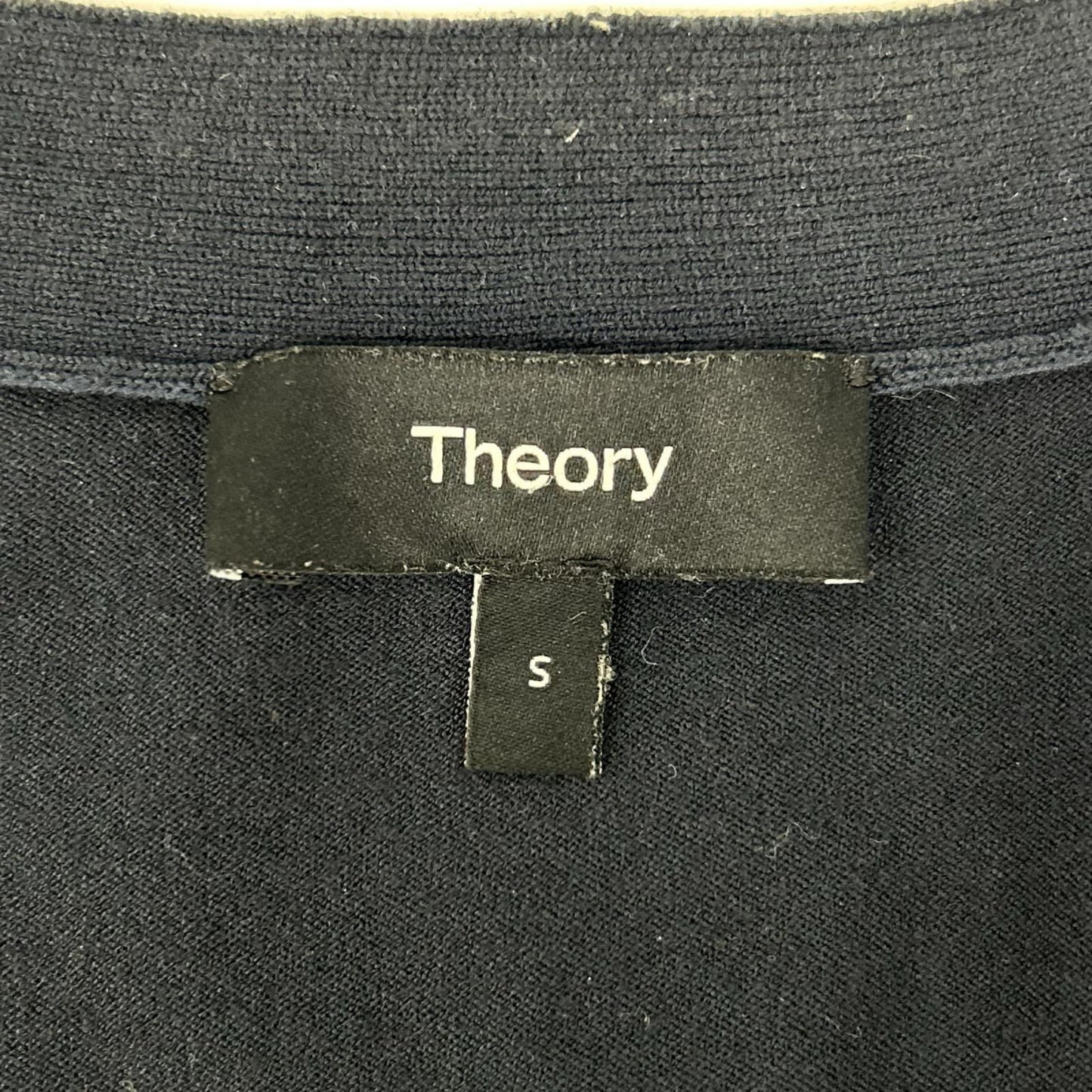Theory セオリー 26年製 ネイビー レーヨン×ポリエステル Vネック カーディガン トップス