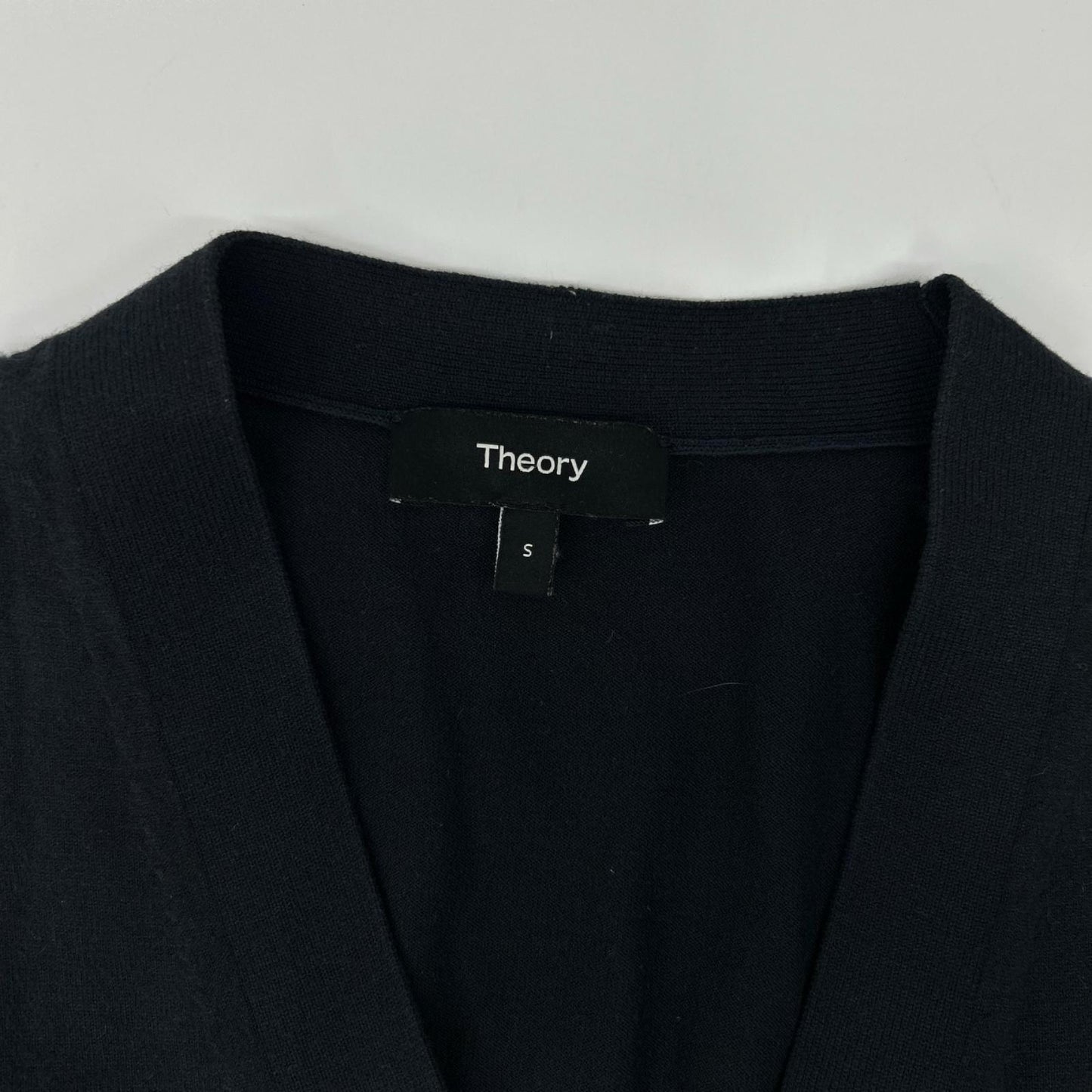 Theory セオリー 26年製 ネイビー レーヨン×ポリエステル Vネック カーディガン トップス