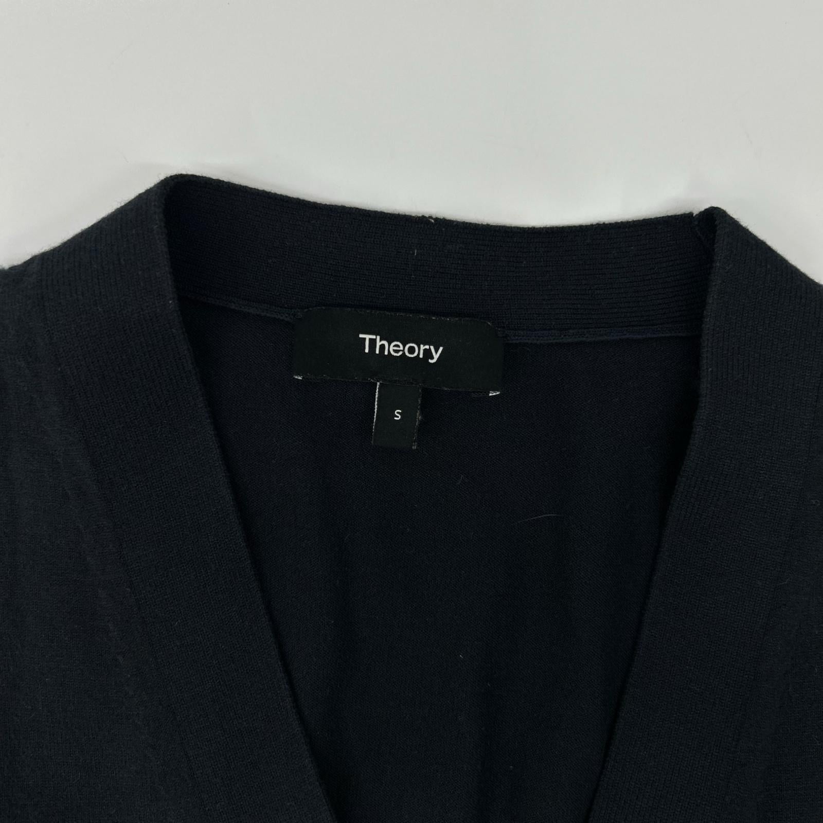 Theory セオリー 26年製 ネイビー レーヨン×ポリエステル Vネック カーディガン トップス