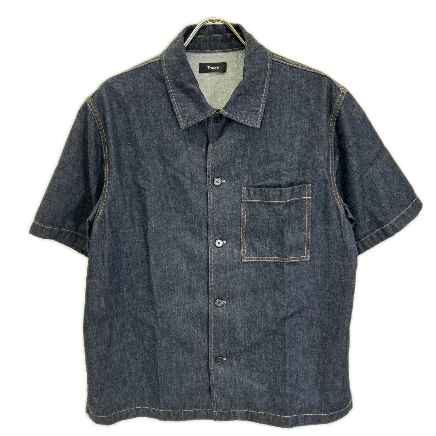 Theory セオリー 26年製 インディゴ デニム ショートスリーブ シャツ トップス