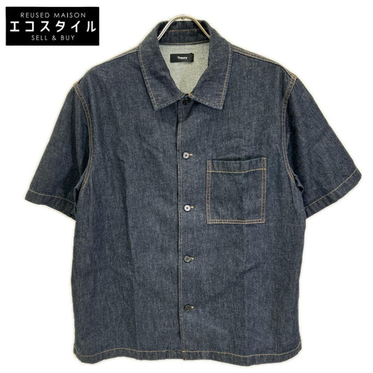 Theory セオリー 26年製 インディゴ デニム ショートスリーブ シャツ トップス