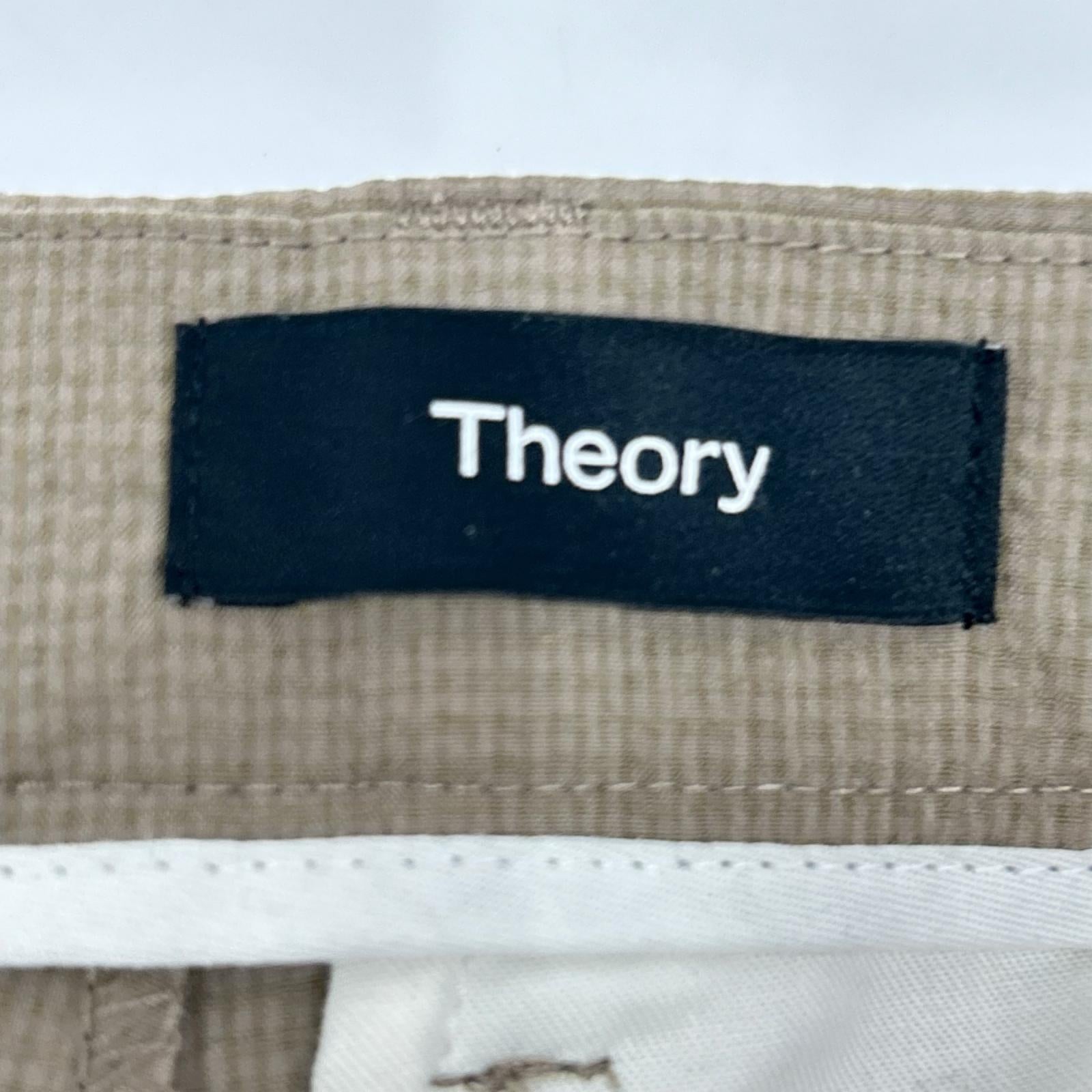 Theory セオリー 26年製 ブラウン シアサッカー セミテーパード パンツ トップス