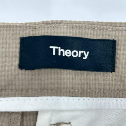 Theory セオリー 26年製 ブラウン シアサッカー セミテーパード パンツ トップス