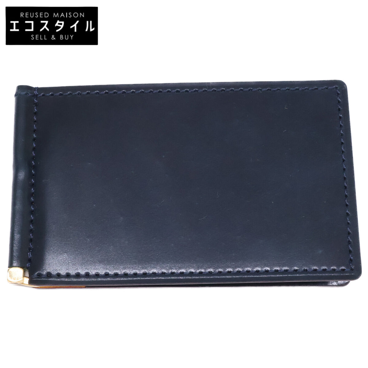 GANZO ガンゾ 【新品同様】57632 SHELL CORDOVAN 2 シェルコードバン2 コンパクトマネークリップ 二つ折り財布（小銭入れなし）