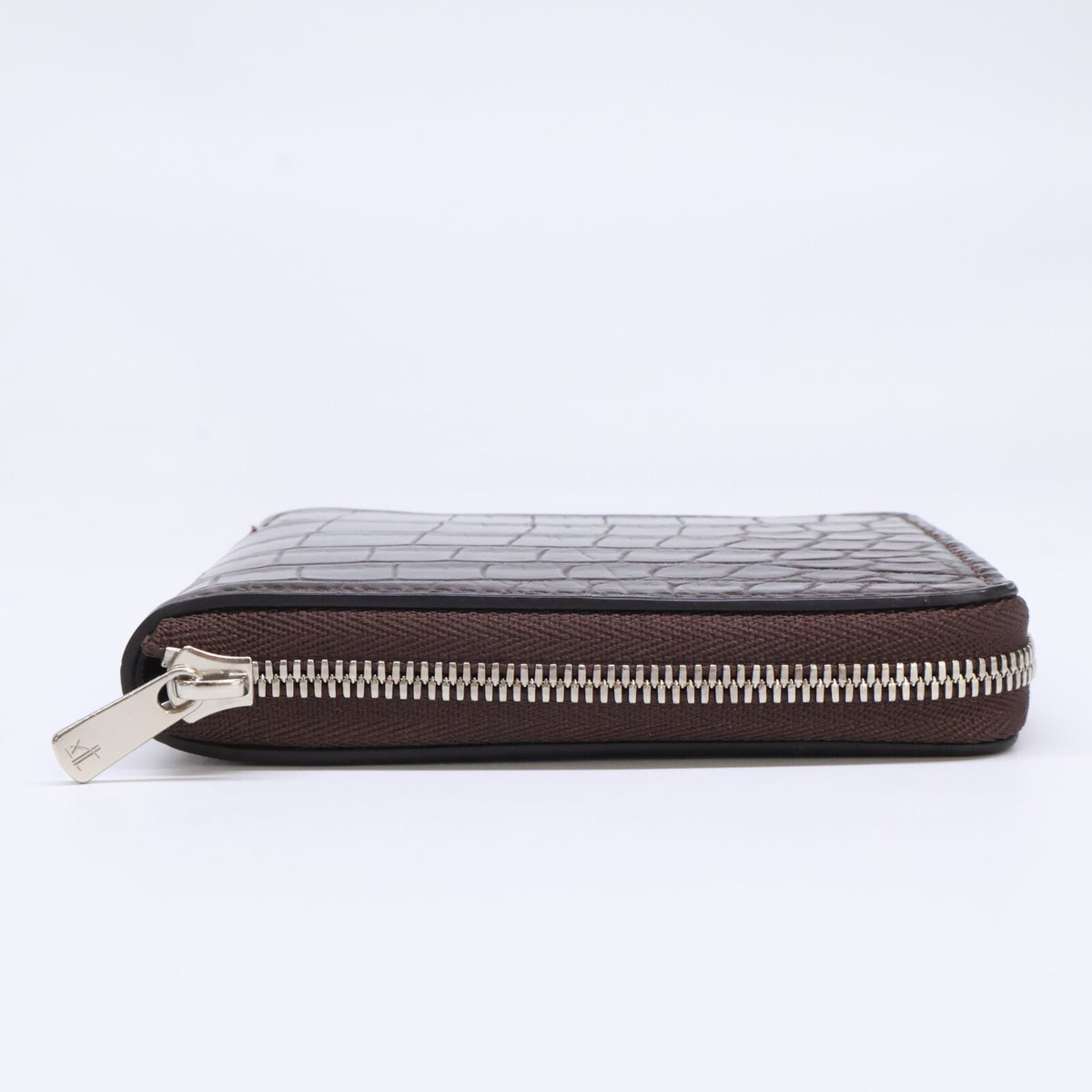 MANSOU 万双 【美品】m00000383 クロコダイル ラウンド二つ折り財布 二つ折り財布（小銭入れあり）