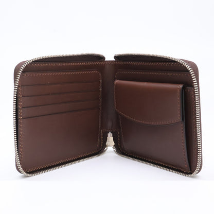 MANSOU 万双 【美品】m00000383 クロコダイル ラウンド二つ折り財布 二つ折り財布（小銭入れあり）