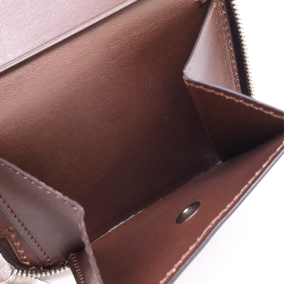 MANSOU 万双 【美品】m00000383 クロコダイル ラウンド二つ折り財布 二つ折り財布（小銭入れあり）