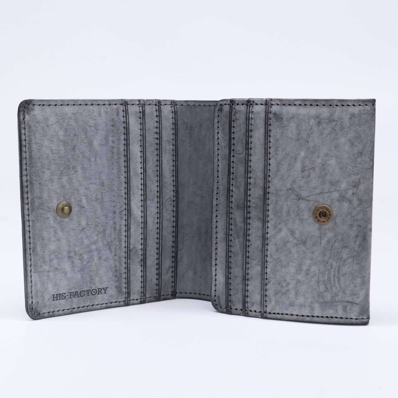 HIS-FACTORY ヒズファクトリー 【新品同様】wallet01062-1-10 coprire ゴースト 二つ折りコンパクト財布 二つ折り財布（小銭入れあり）