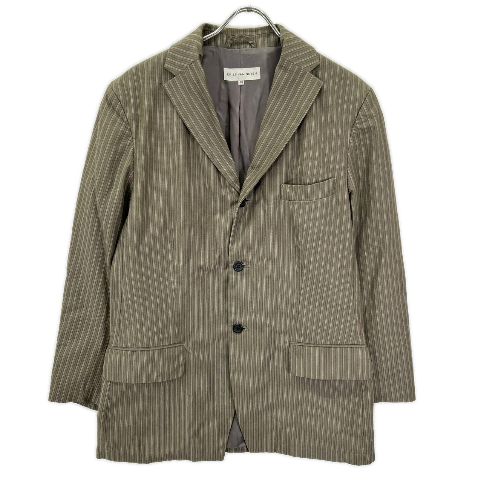 DRIES VAN NOTEN ドリスヴァンノッテン ブラウン ライカ期 ストライプ コットン テーラードジャケット ジャケット