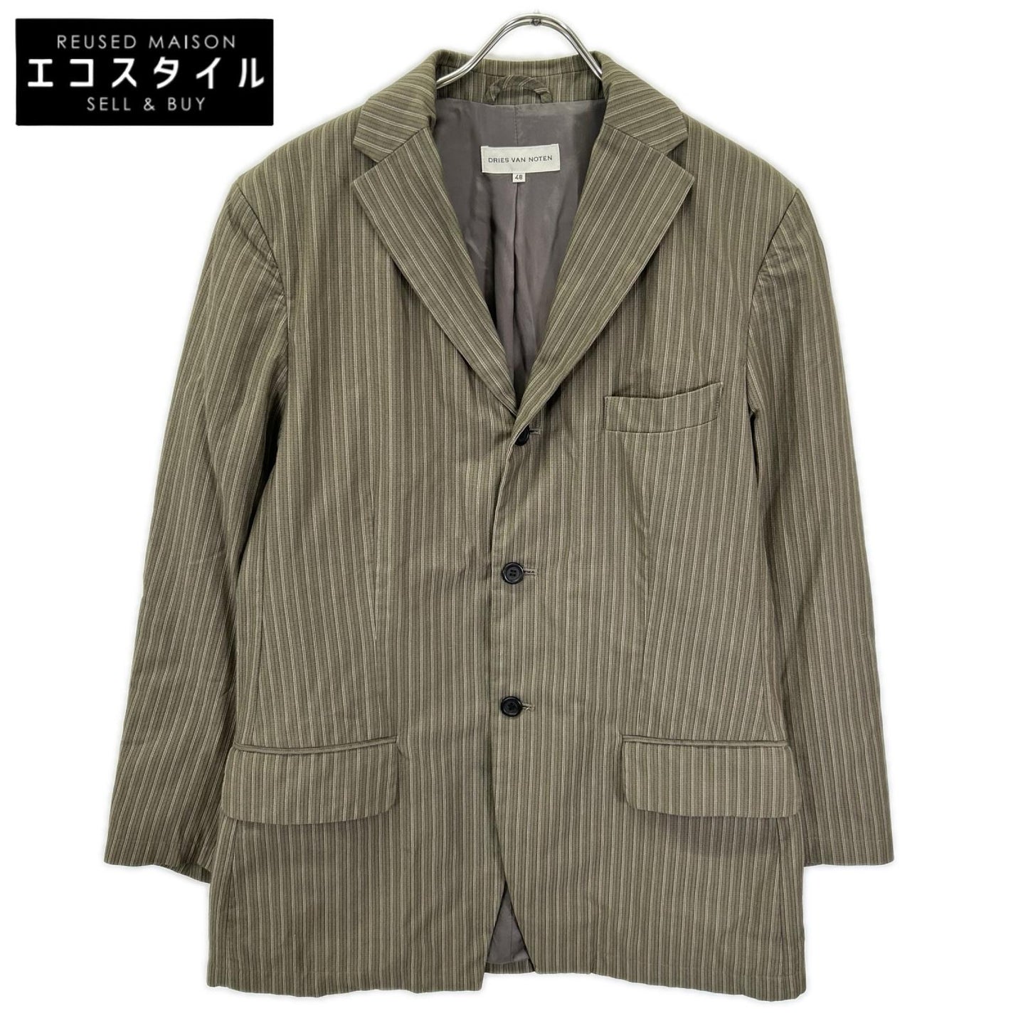 DRIES VAN NOTEN ドリスヴァンノッテン ブラウン ライカ期 ストライプ コットン テーラードジャケット ジャケット