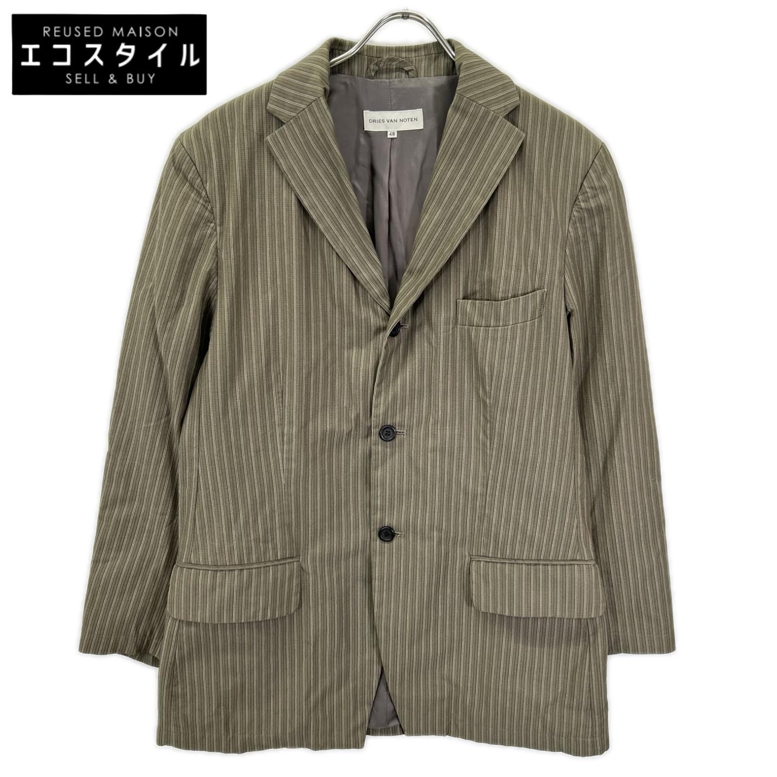 DRIES VAN NOTEN ドリスヴァンノッテン ブラウン ライカ期 ストライプ コットン テーラードジャケット ジャケット
