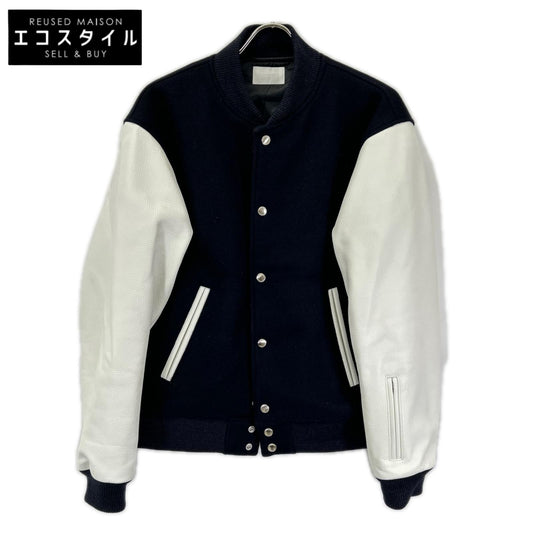 SOPHNET. Sophnet SPNT-252005 Navy x white melton lambswool varsity jacket jacket