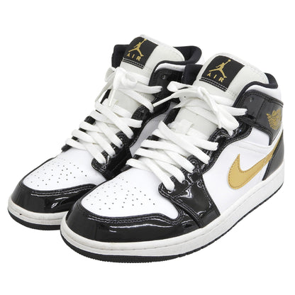 NIKE ナイキ 美品 エアジョーダン1 ミッド SE ハイカットスニーカー シューズ メンズ ブラック×ホワイト 27cm 852542-007 シューズ
