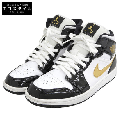 NIKE ナイキ 美品 エアジョーダン1 ミッド SE ハイカットスニーカー シューズ メンズ ブラック×ホワイト 27cm 852542-007 シューズ
