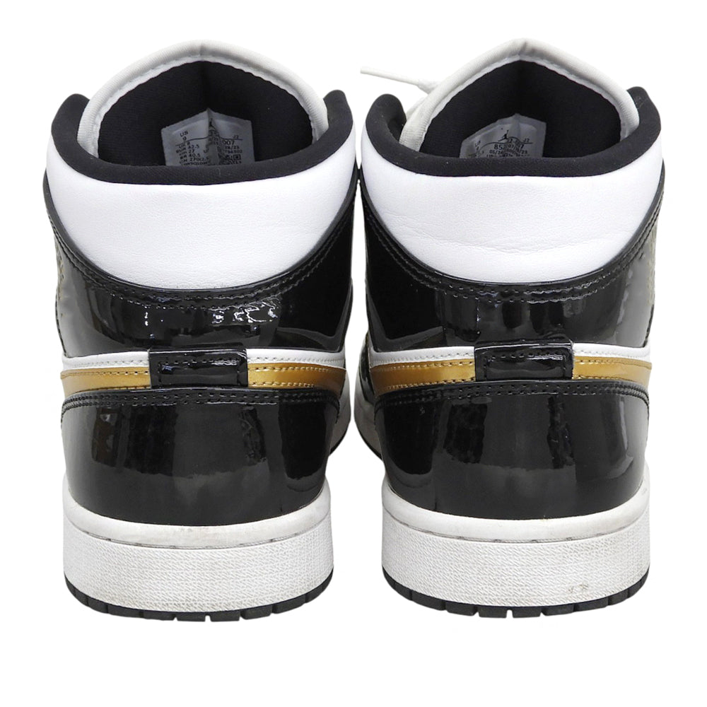 NIKE ナイキ 美品 エアジョーダン1 ミッド SE ハイカットスニーカー シューズ メンズ ブラック×ホワイト 27cm 852542-007 シューズ