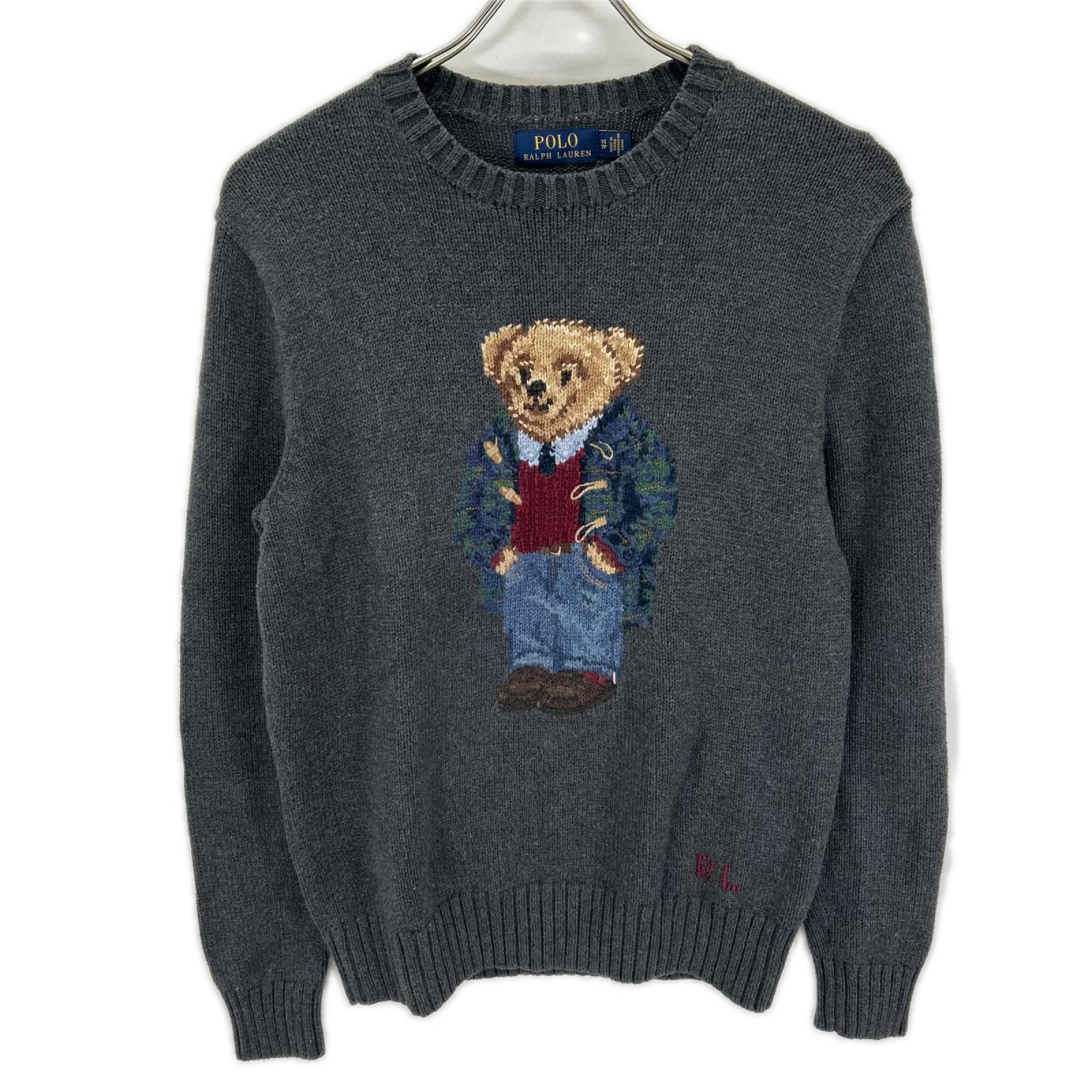 POLObyRalphLauren ポロラルフローレン グレー ポロベアー コットン 長袖ニット トップス