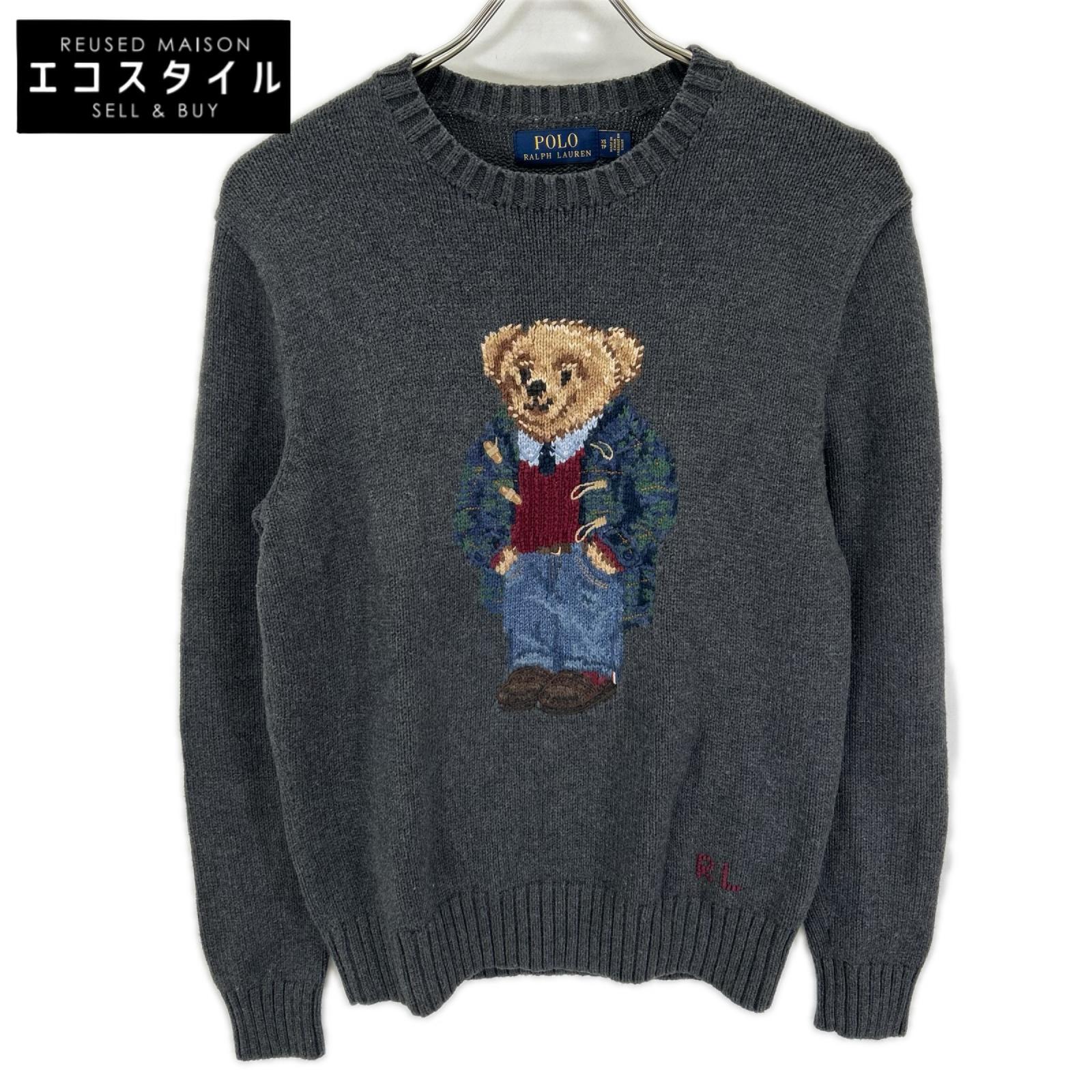 POLObyRalphLauren ポロラルフローレン グレー ポロベアー コットン 長袖ニット トップス