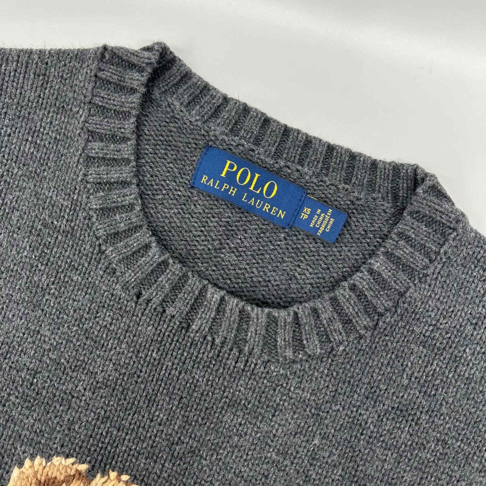 POLObyRalphLauren ポロラルフローレン グレー ポロベアー コットン 長袖ニット トップス