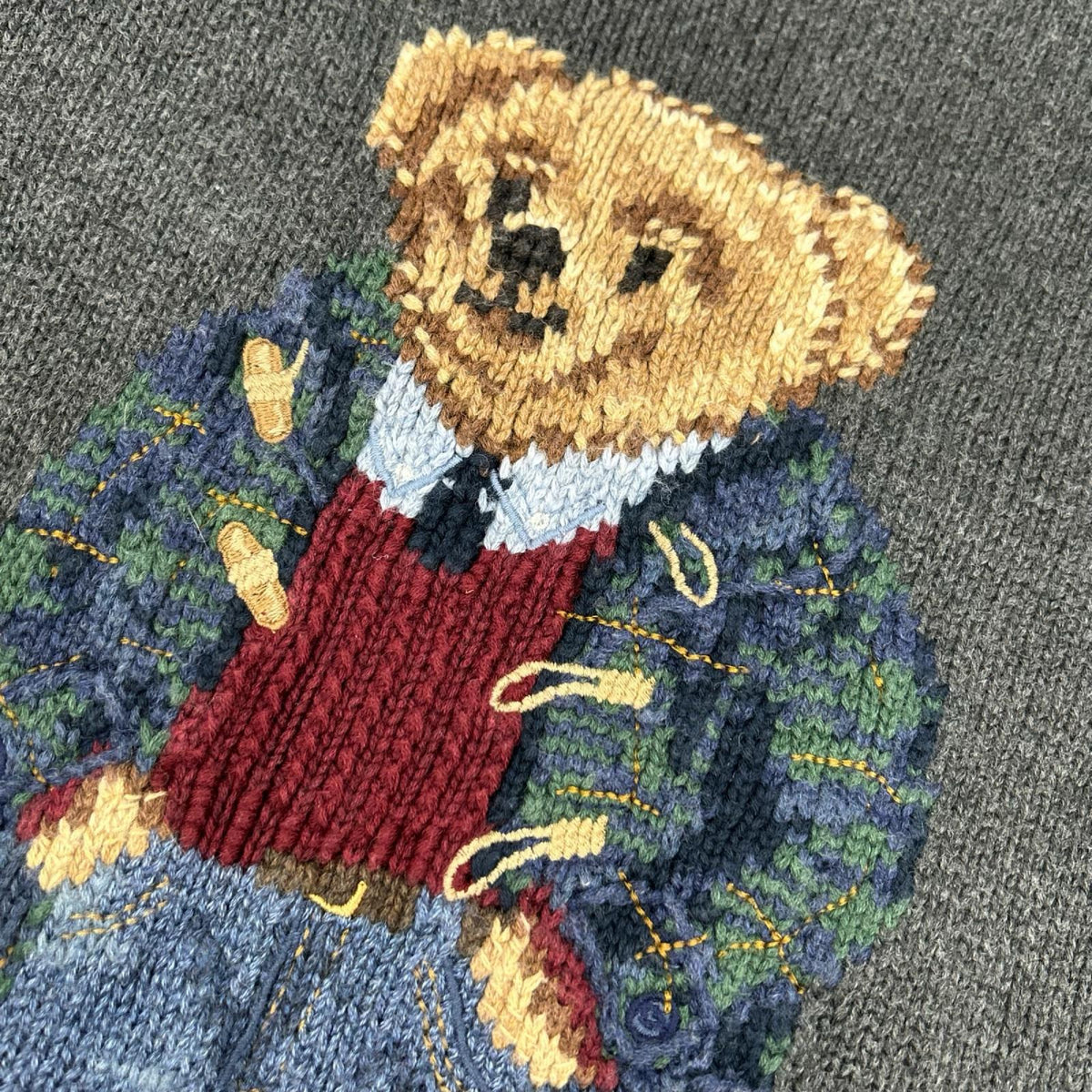 POLObyRalphLauren ポロラルフローレン グレー ポロベアー コットン 長袖ニット トップス