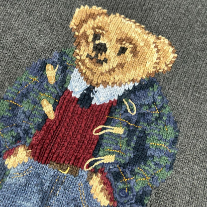 POLObyRalphLauren ポロラルフローレン グレー ポロベアー コットン 長袖ニット トップス