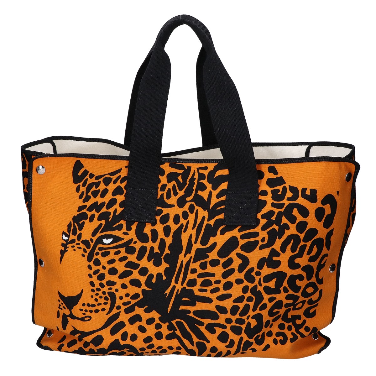 HERMES エルメス 美品 レオパード 折り畳み ビーチバッグ トラベルバッグ エコバッグ トートバッグ