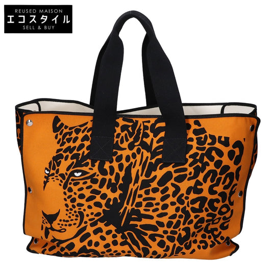 HERMES エルメス 美品 レオパード 折り畳み ビーチバッグ トラベルバッグ エコバッグ トートバッグ