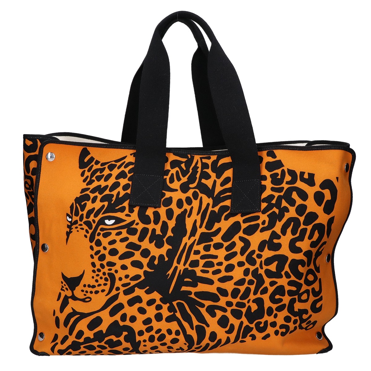HERMES エルメス 美品 レオパード 折り畳み ビーチバッグ トラベルバッグ エコバッグ トートバッグ