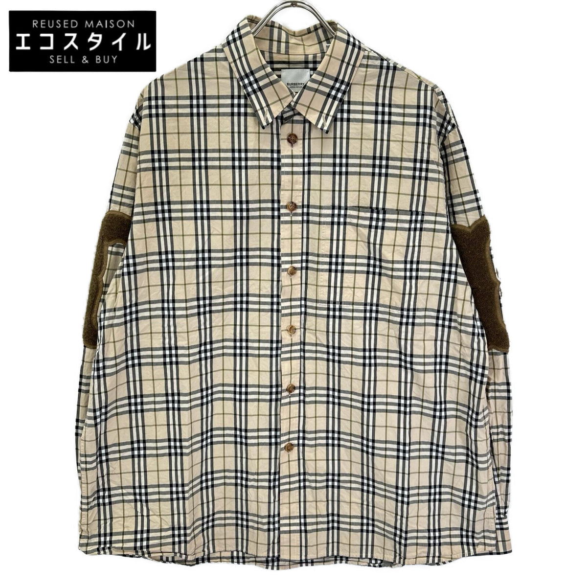 BURBERRY バーバリー 8042560 ティッシ期 チェック TBロゴ レターグラフィック 長袖シャツ トップス